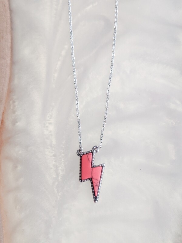 Rowan Red Lightning Bolt Necklace