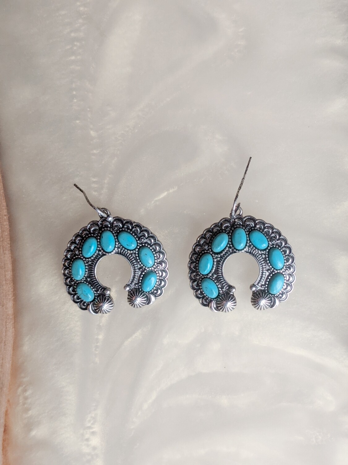 Cool Water Western Turquoise Naja Earrings