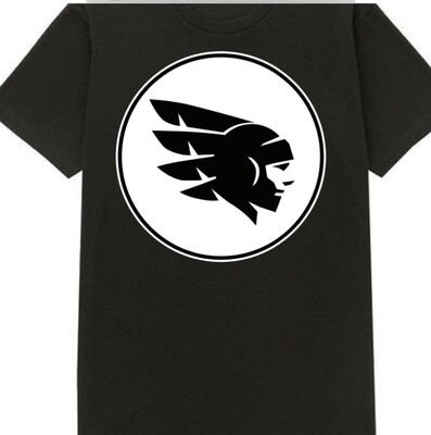 Apache Logo in white circle short sleeve black