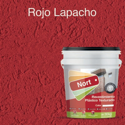 7. Revestimiento Plástico Texturado - Color: Rojo Lapacho - Llana o Rodillo - Textura: fina - media - gruesa-