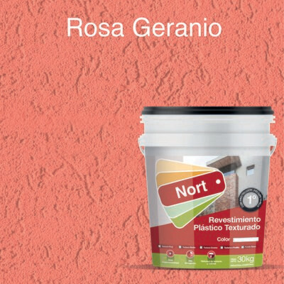 2. Revestimiento Plástico Texturado - Color: Rosa Geranio - Llana o Rodillo - Textura: fina - media - gruesa