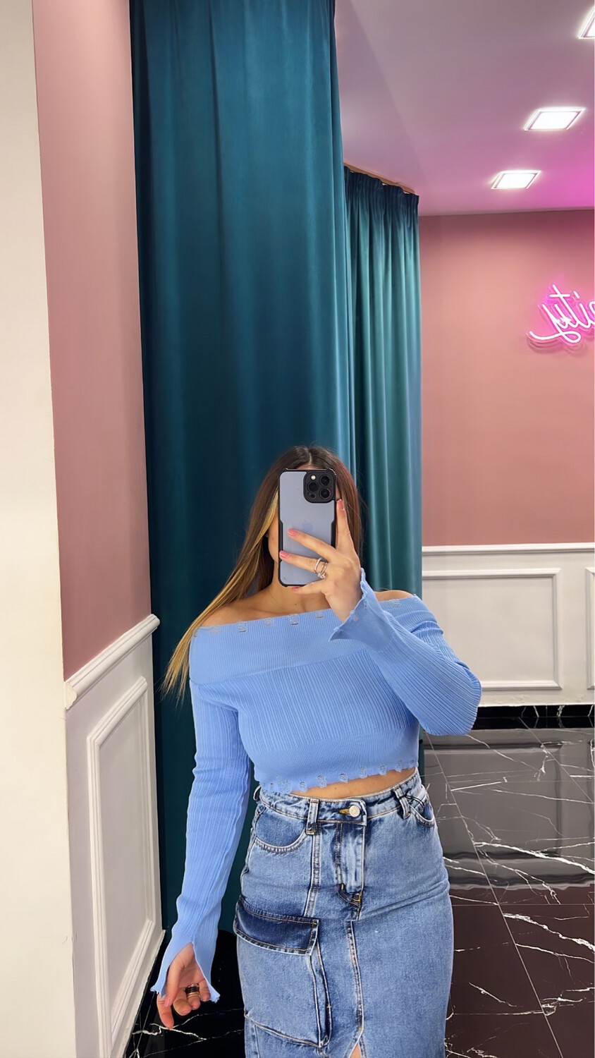 Maglia Crop strappi