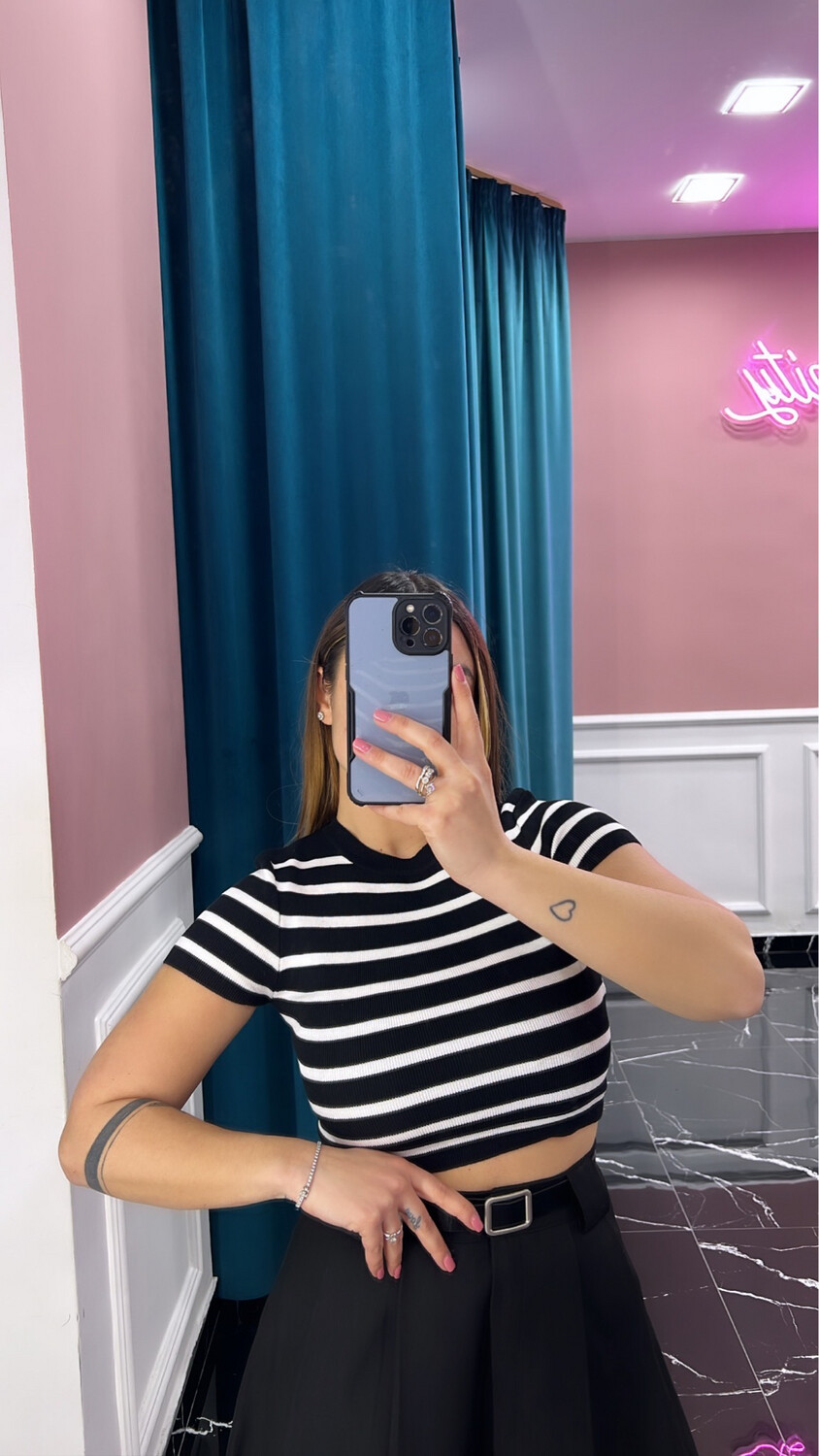 Maglia Crop righe