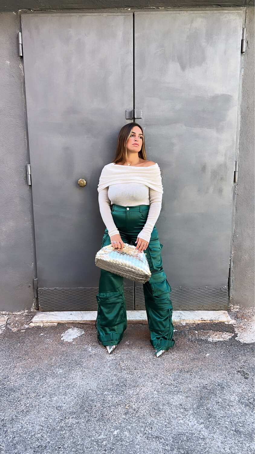 Cargo satin green
