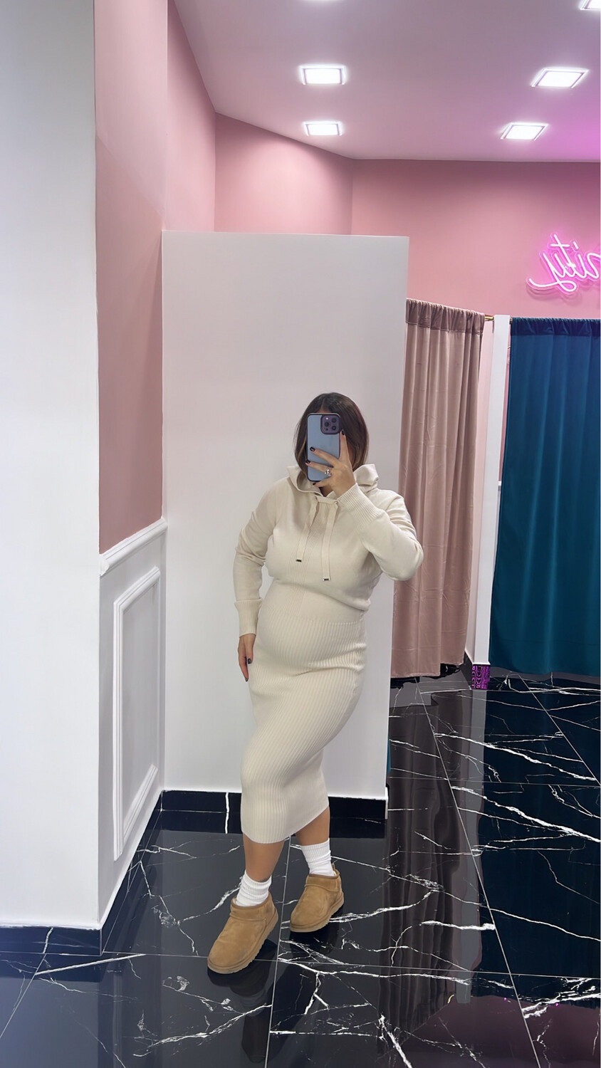 Dress in lana rasata