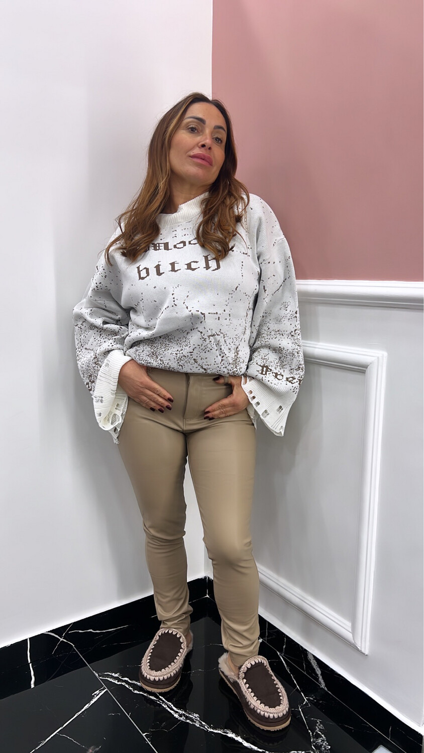 Pantalone in ecopelle