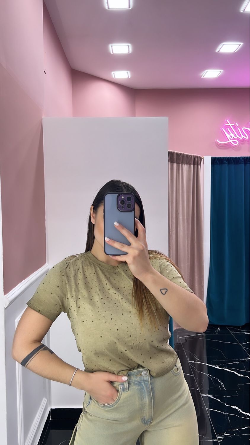Maglia Crop Brillantini