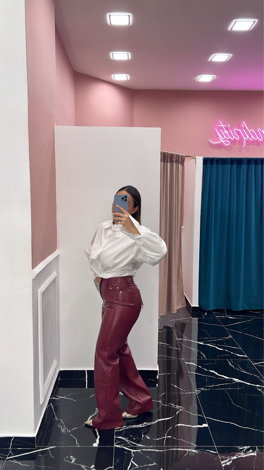 Pantalone zampa ecopelle