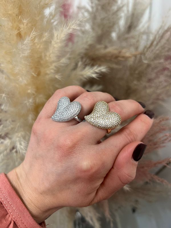 Anello cuore trasversale
