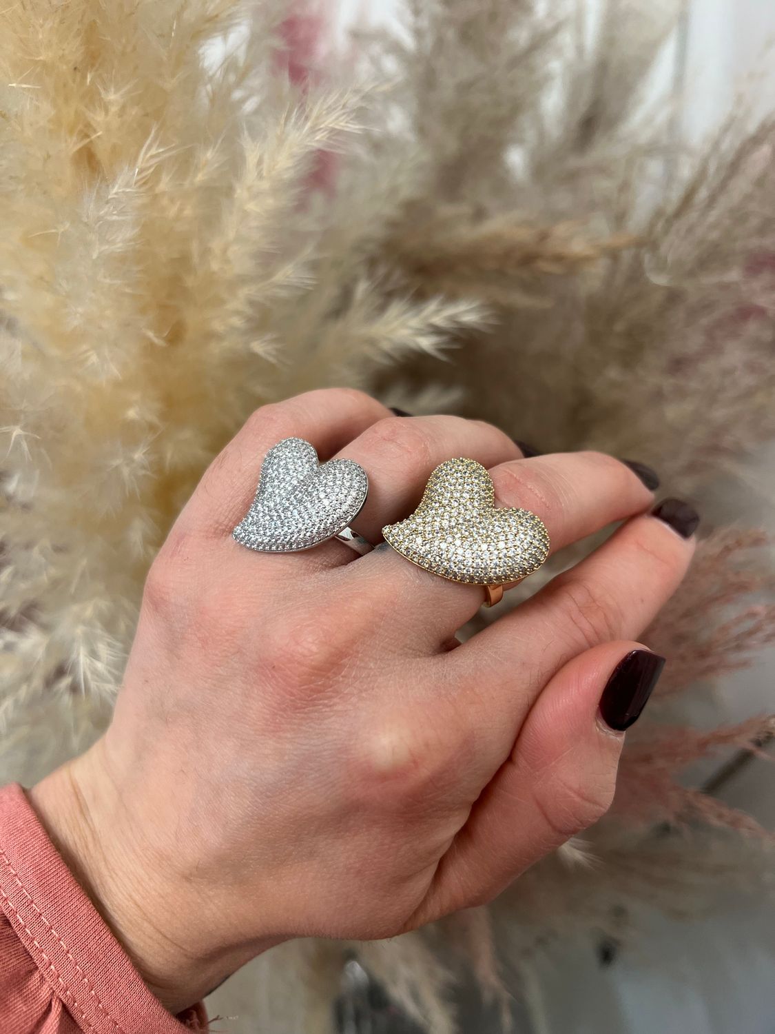 Anello cuore trasversale