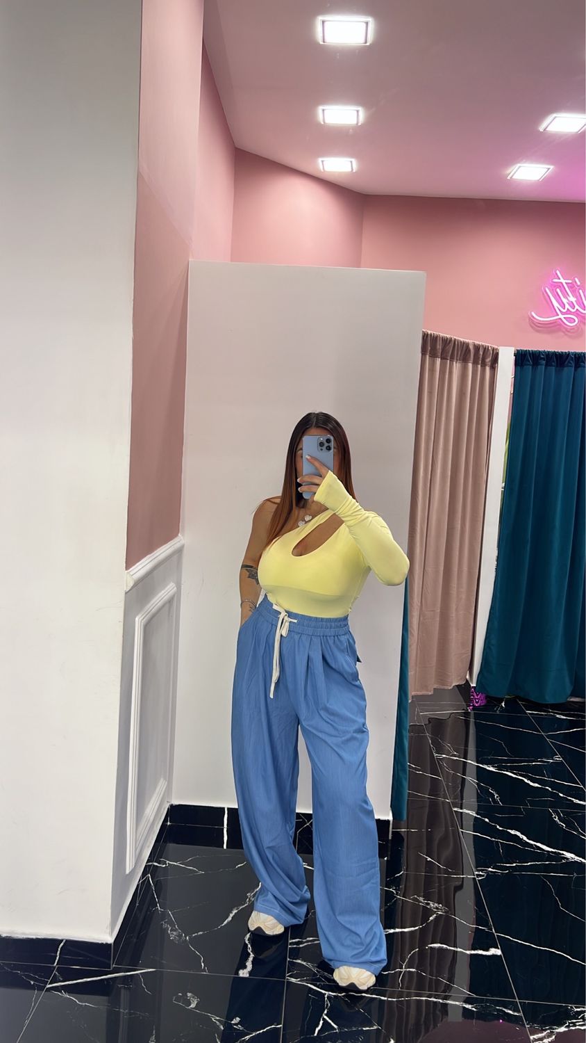 Pantalone effetto denim