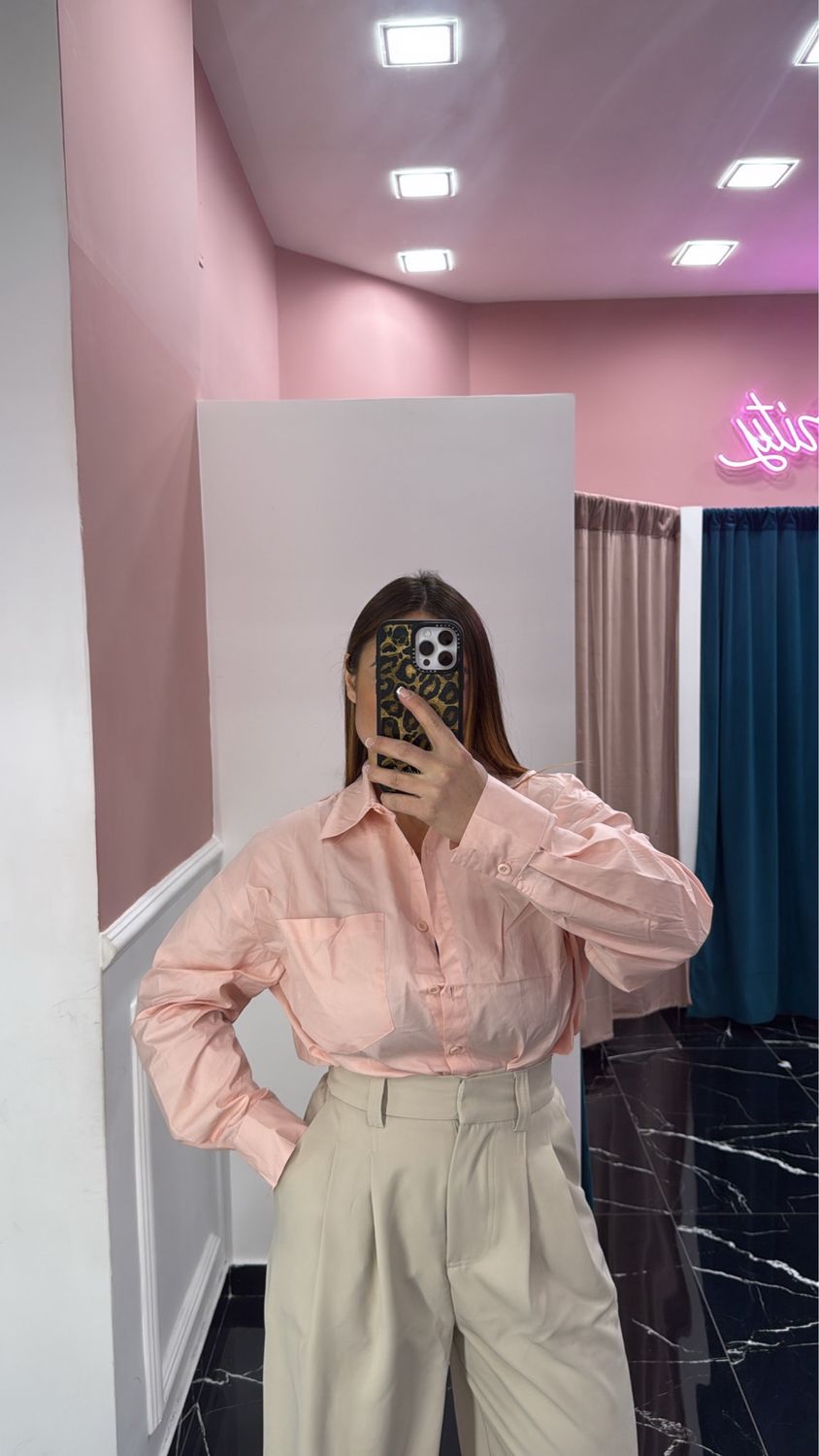 Camicia Peach over