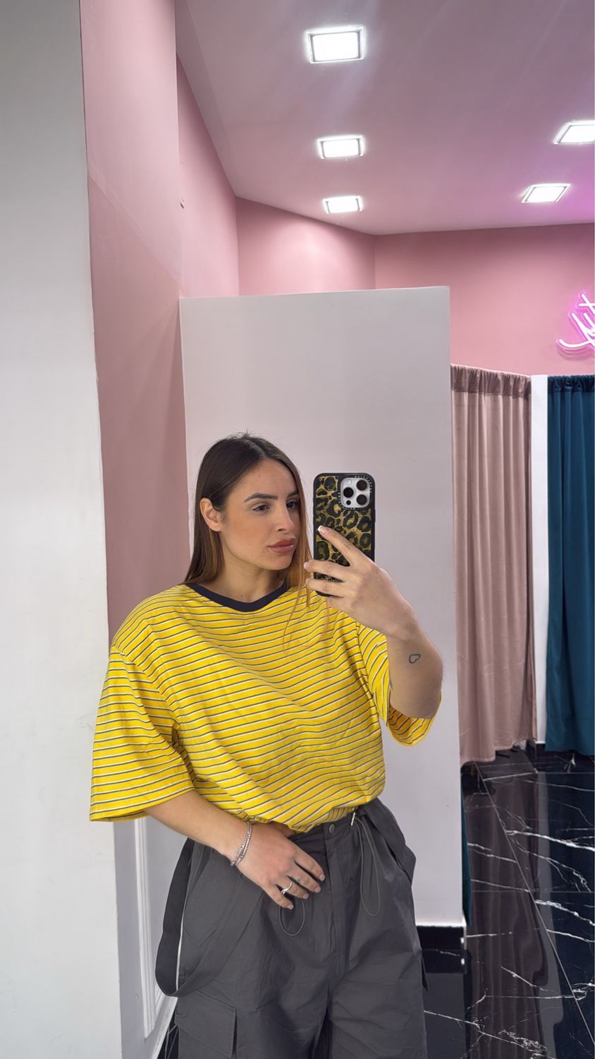 Maglia gialla a righe New York