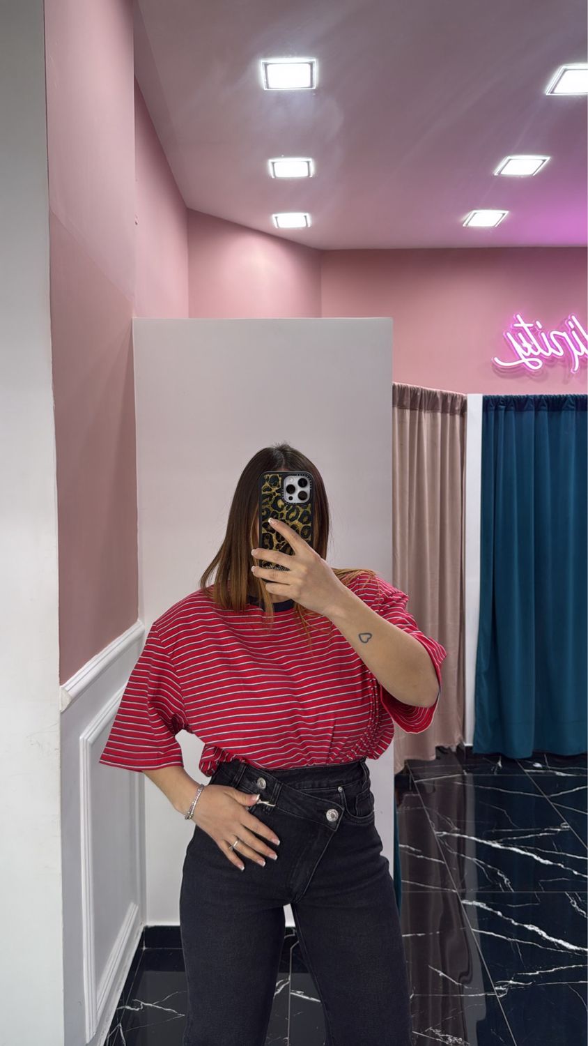 Maglia a righe rossa New York