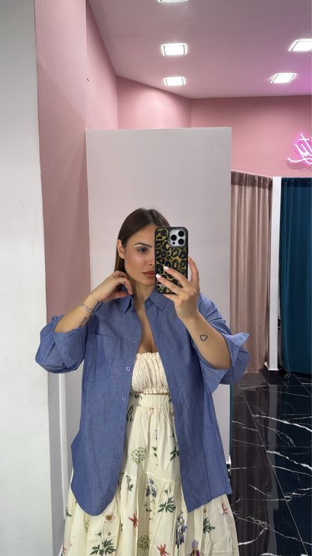 Camicia effetto denim