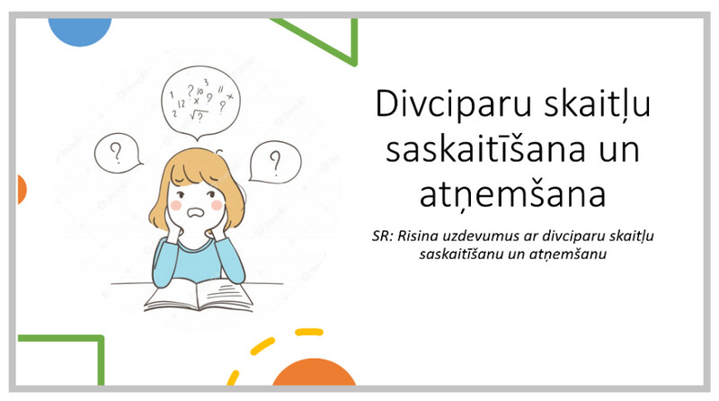 Prezentācija &quot;Divciparu skaitļu saskaitīšana un atņemšana&quot;