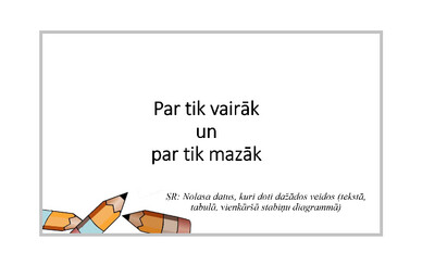 Prezentācija &quot;Par tik vairāk un par tik mazāk&quot;
