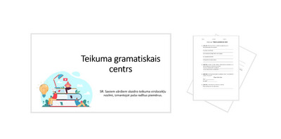 &quot;Teikuma gramatiskais centrs&quot; Prezentācija, darba lapa
