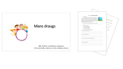 Apraksta rakstīšana &quot;Mans draugs&quot; Prezentācija, darba lapa