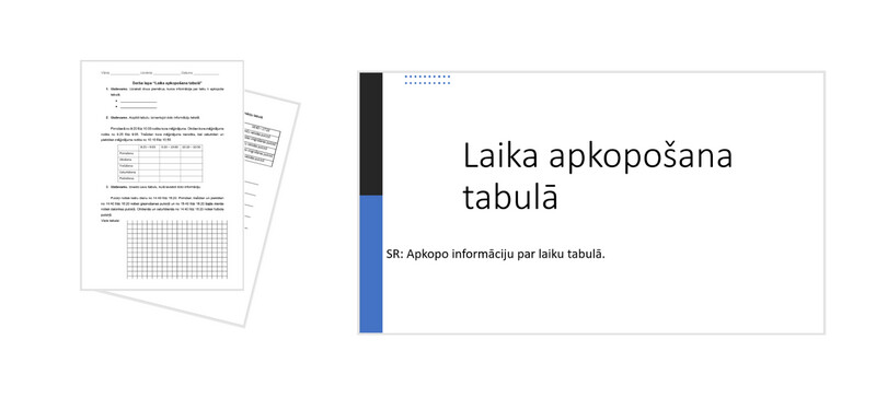 &quot;Laika apkopošana tabulā&quot; Prezentācija un tās darba lapa