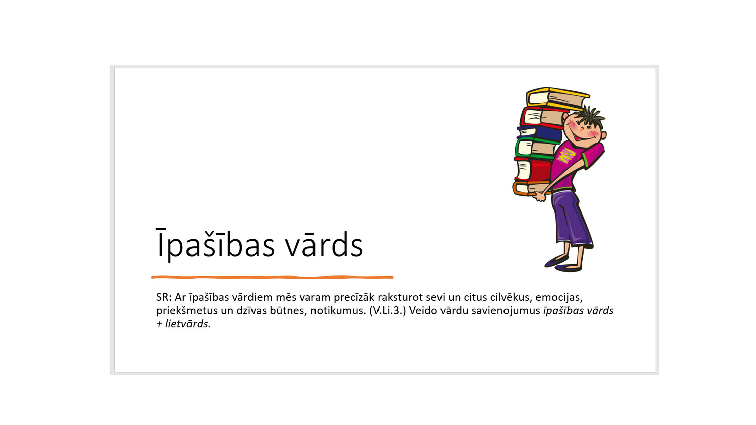 Prezentācija &quot;Īpašības vārds&quot;