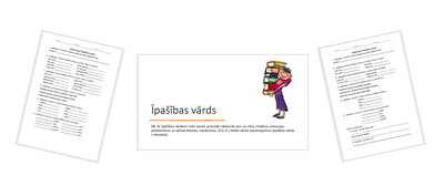 &quot;Īpašības vārds&quot; Prezentācija, divas darba lapas