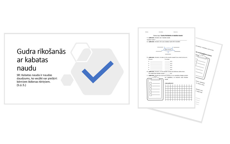&quot;Gudra rīkošanās ar kabatas naudu&quot; Prezentācija, darba lapa