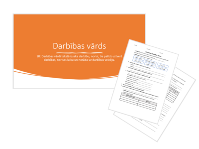 &quot;Darbības vārds&quot; Prezentācija, darba lapa