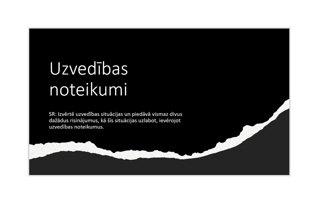 Prezentācija &quot;Uzvedības noteikumi&quot;