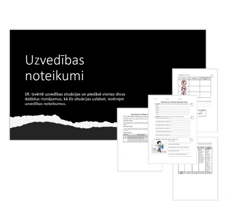 &quot;Noteikumi sabiedriskās vietās&quot; Prezentācija, pārbaudes darbs