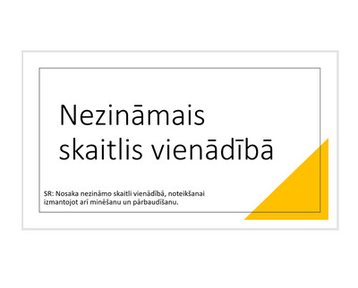 Prezentācija &quot;Nezināmais skaitlis vienādībā&quot;