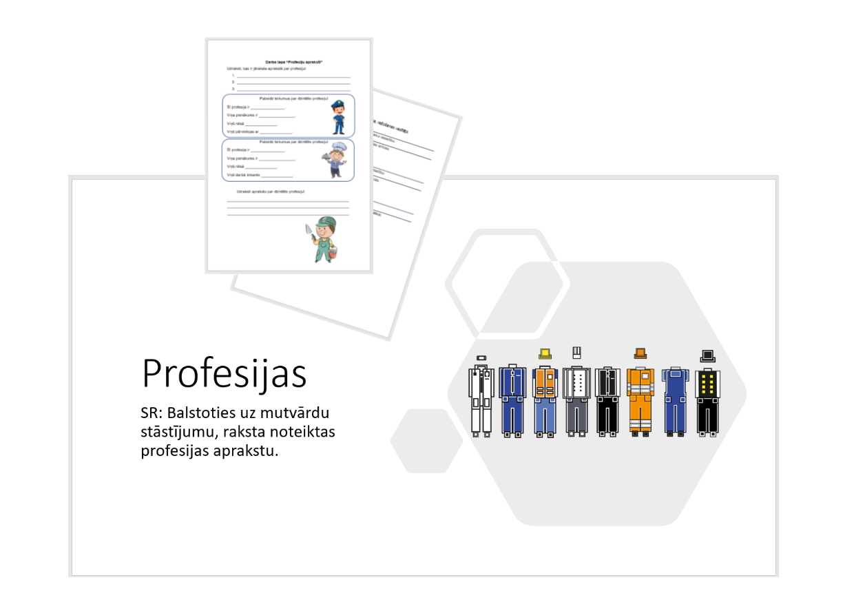 &quot;Profesiju apraksti&quot; Prezentācija, darba lapa