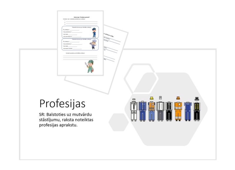 &quot;Profesiju apraksti&quot; Prezentācija, darba lapa
