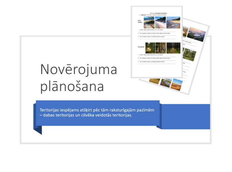 &quot;Novērojums&quot; Prezentācija, darba lapa