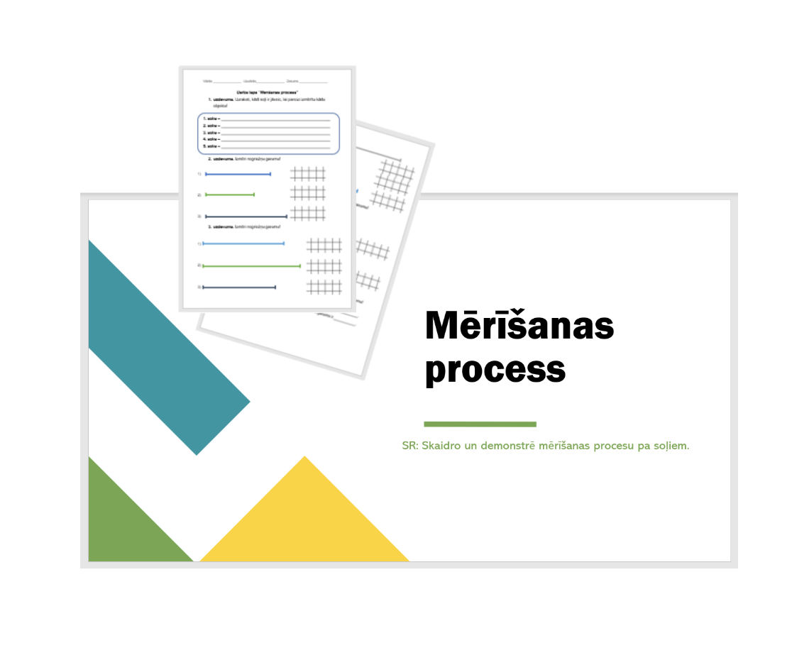 &quot;Mērīšanas process&quot; Prezentācija, darba lapa