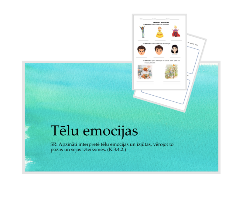 &quot;Tēlu emocijas&quot; Prezentācija, darba lapa