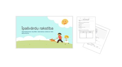 &quot;Īpašvārdu rakstība&quot; Prezentācija, darba lapa