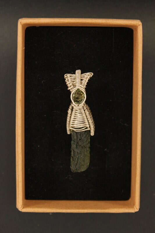 Moldavit-Turmalin Silber-Anhänger Moldavit-Turmalin Silber-Anhänger