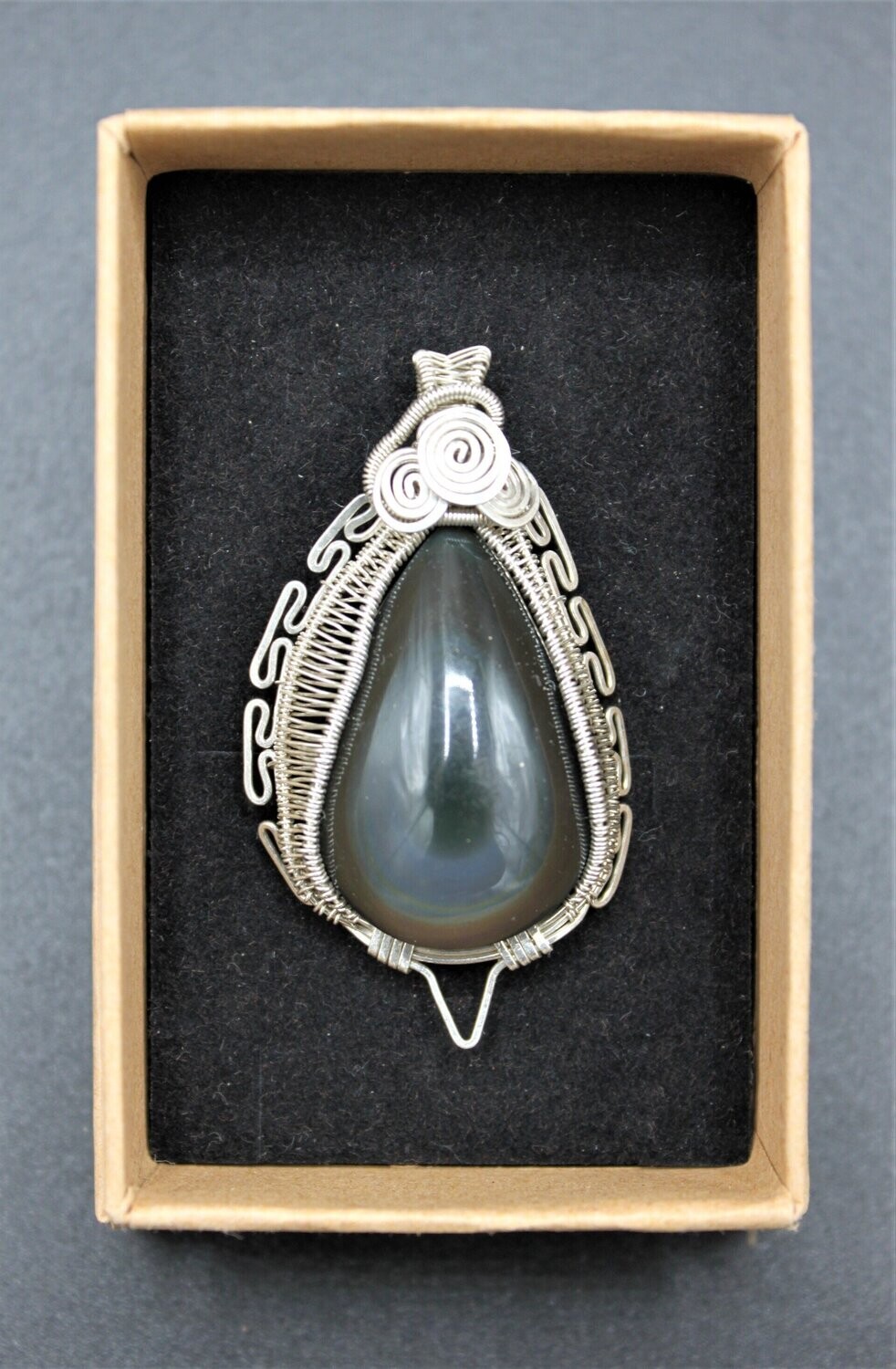 Regenbogen Obsidian Silber-Anhänger