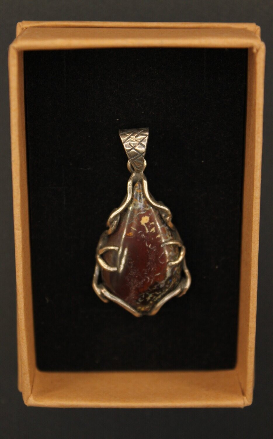 Matrix boulder Opal Silber-Anhänger