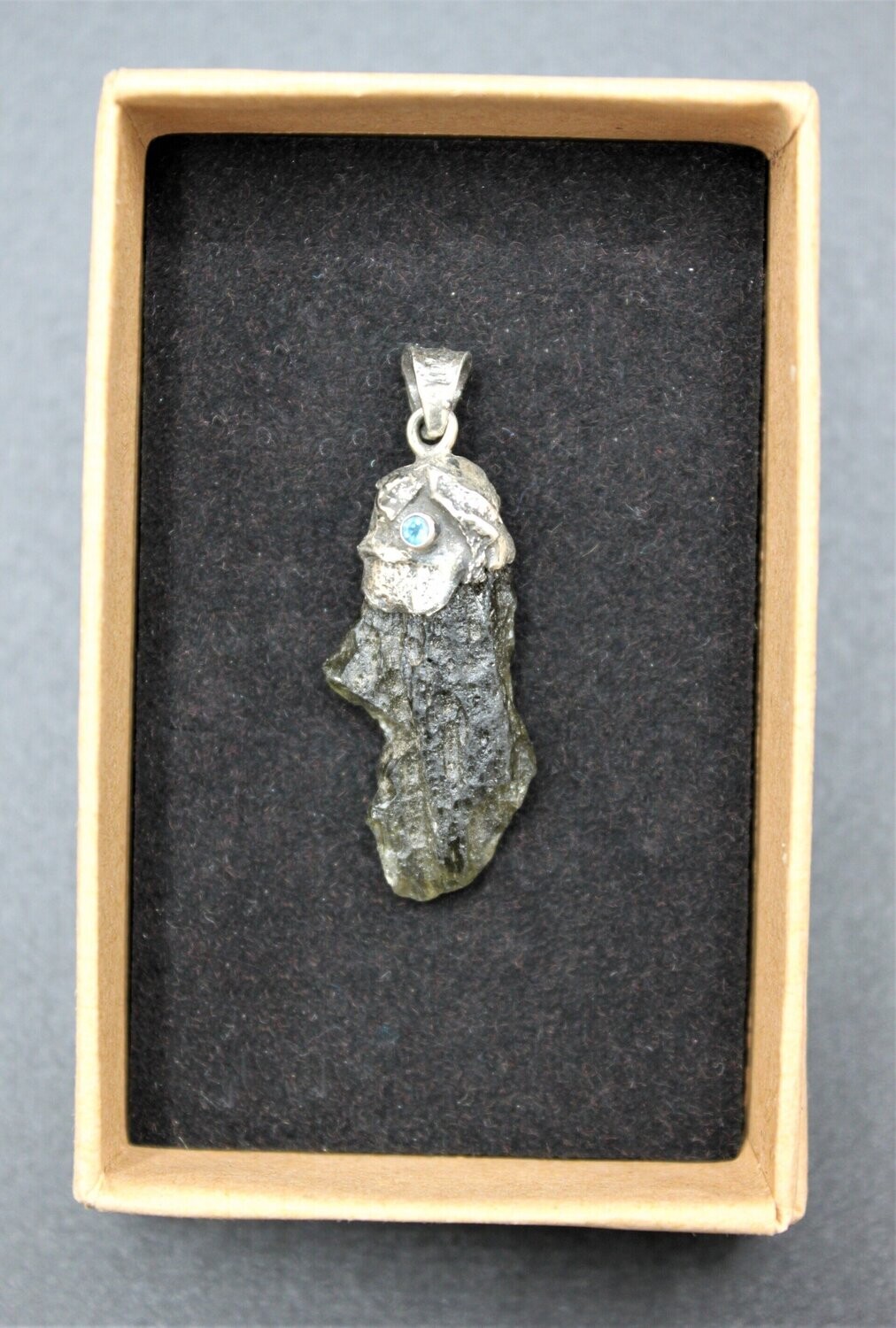 Moldavit-Aquamarin Silber-Anhänger