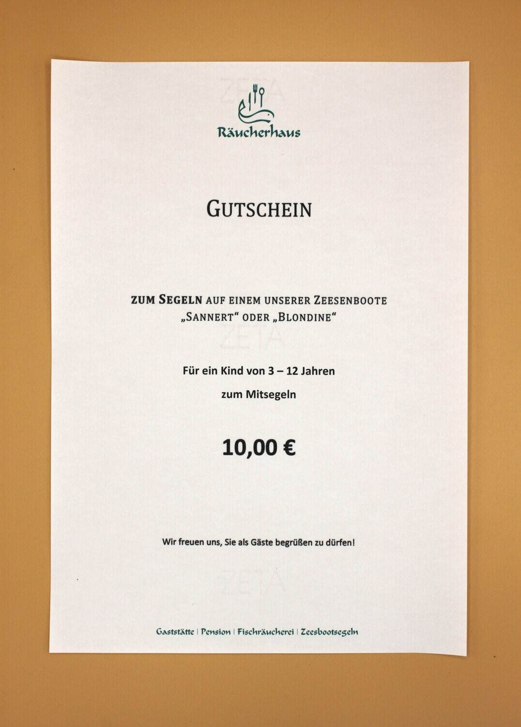Gutschein für ein Kind