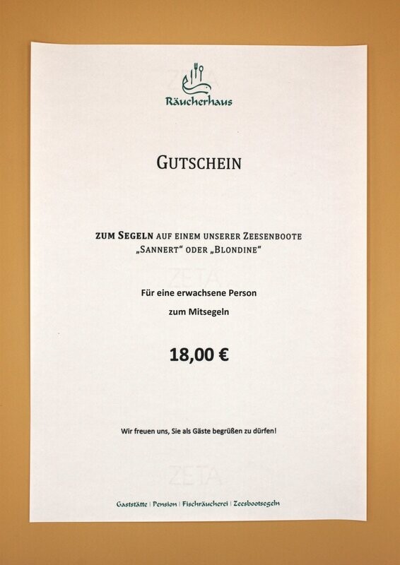 Gutschein für einen Erwachsenen