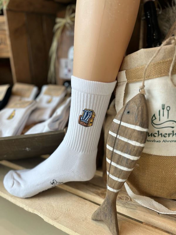 Socken mit Strandkorb Gr. 35-38 Socken mit Strandkorb Gr. 35-38