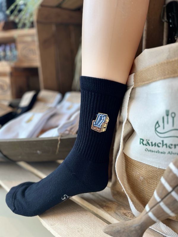 Socken mit Strandkorb Gr. 39-42 Socken mit Strandkorb Gr. 39-42