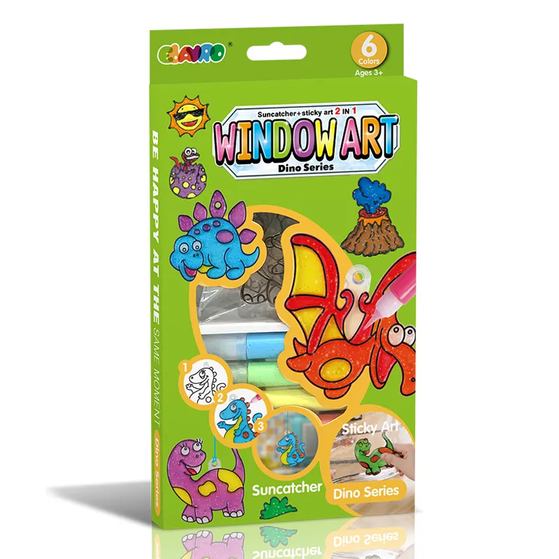 Suncatcher Painting+3D Instant Sticky Art -Dinosaurs Series