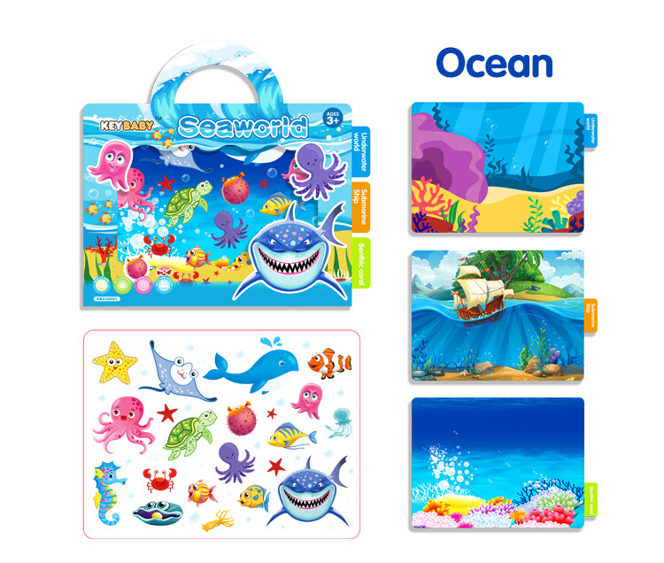 Removable Stickers Book, Themes: Ocean