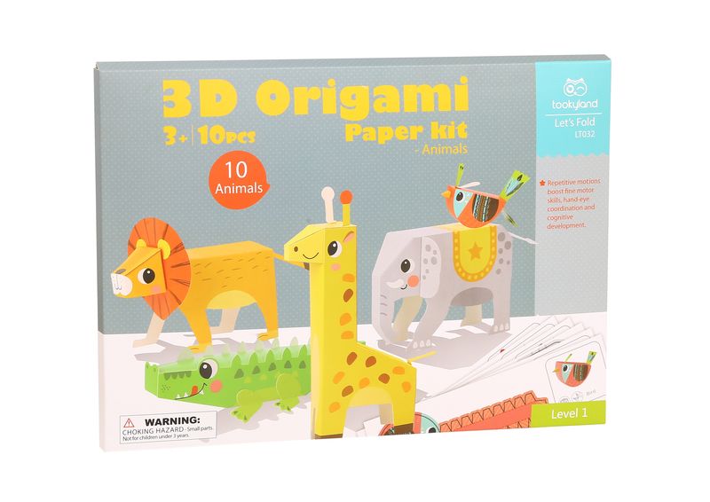 3D Origami Paper Kit - Animals