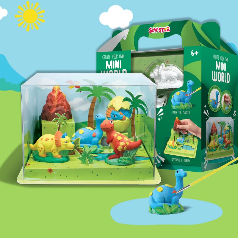 DIY Kids Mini dinosaurs World Painting Kit
