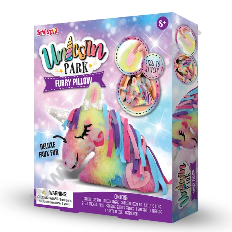 Unicorn Park Furry Pillow